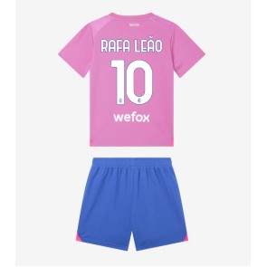 Lacne Dětský Futbalové dres AC Milan Rafael Leao #10 2023-24 Krátky Rukáv - Tretina (+ trenírky)